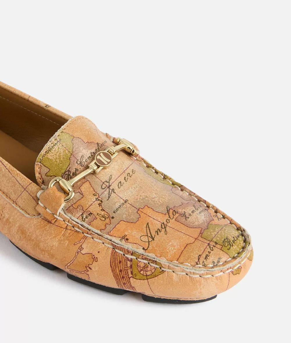 Alviero martini 1a classe Mocassini in nappa con morsetto 1C stampa Geo Classic Online Outlet