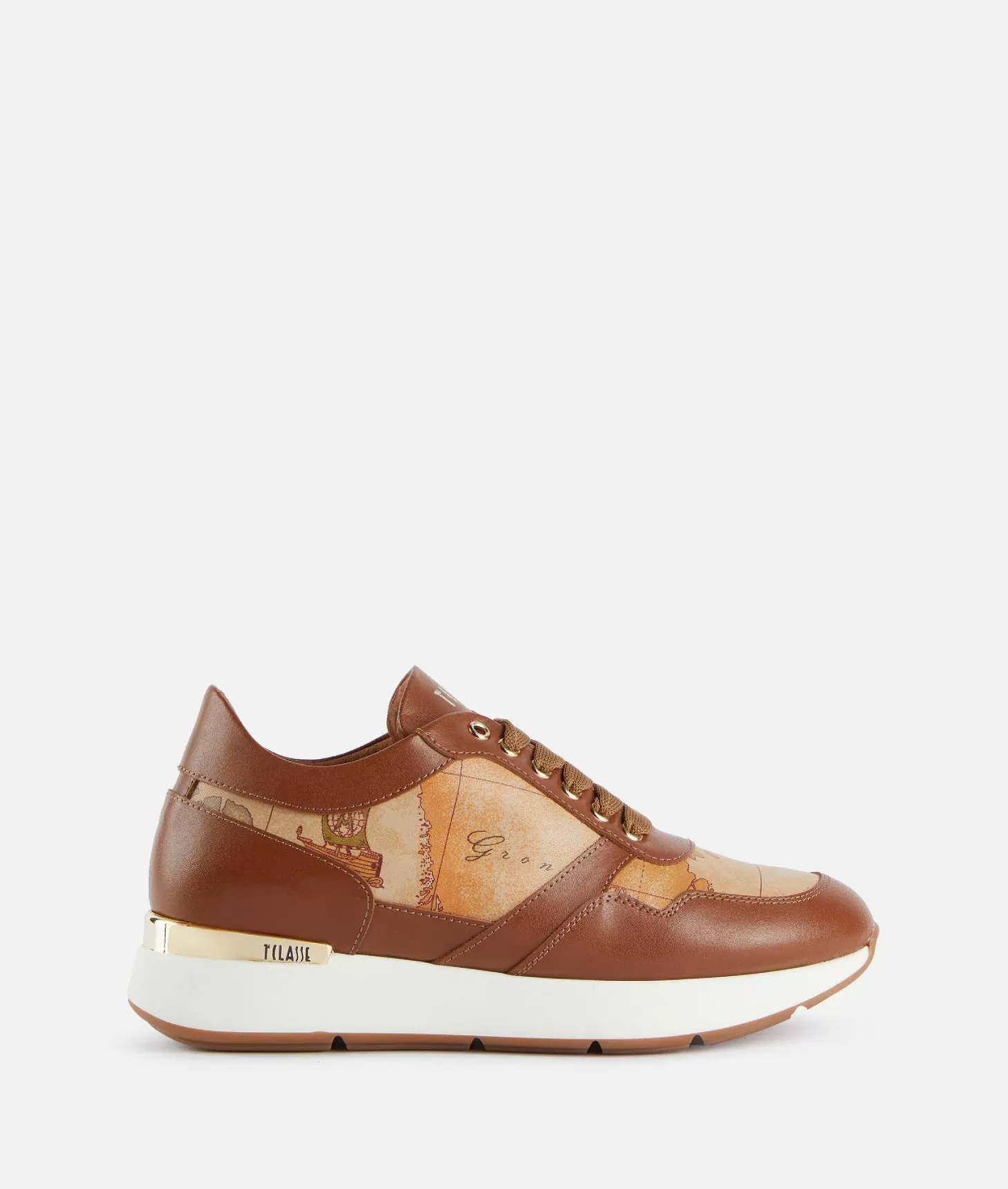 Alviero martini 1a classe Running in pelle liscia con dettagli Geo Classic Castagna Only for today