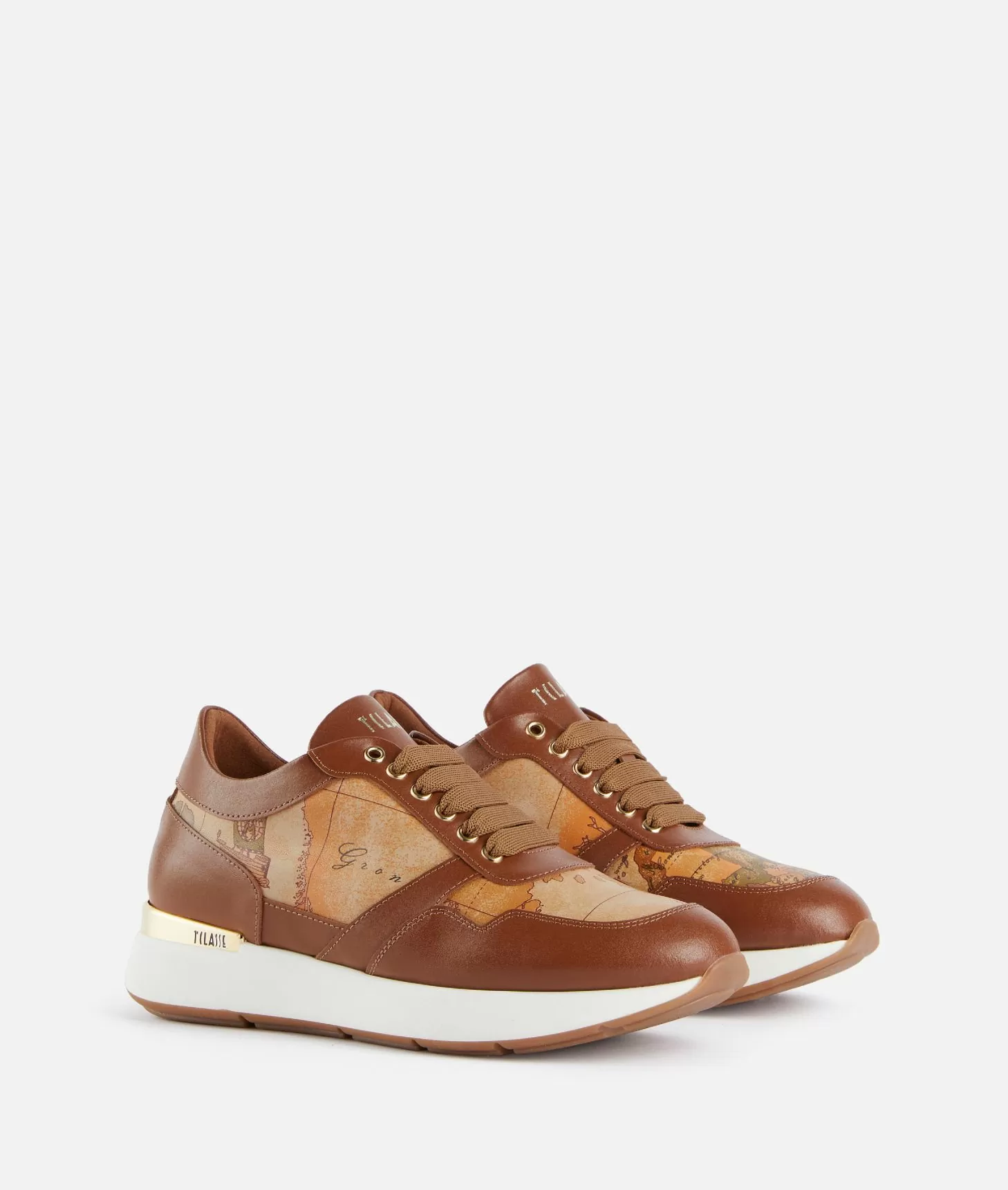Alviero martini 1a classe Running in pelle liscia con dettagli Geo Classic Castagna Only for today