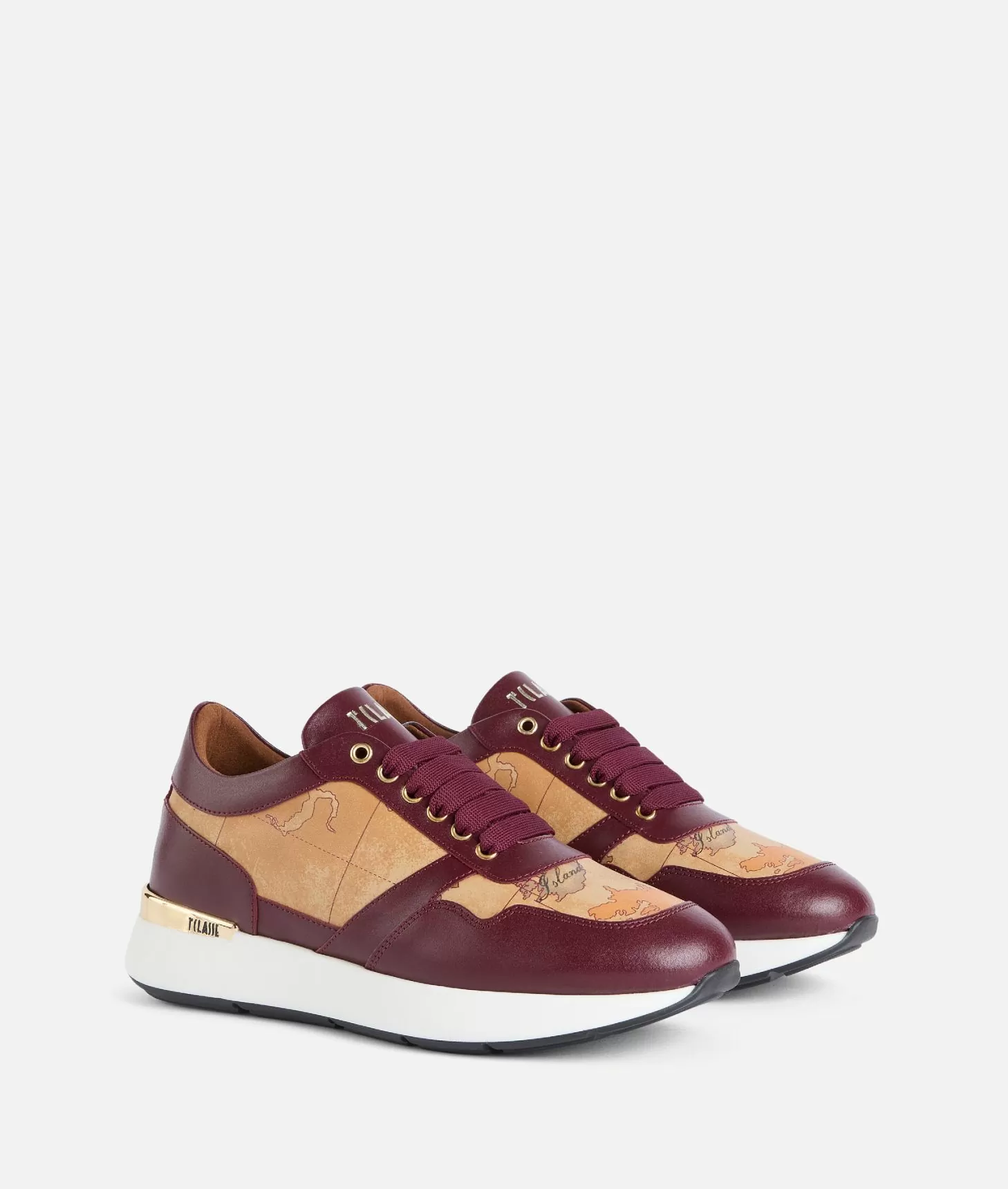 Alviero martini 1a classe Running in pelle liscia con dettagli Geo Classic Burgundy Offerta speciale della fabbrica