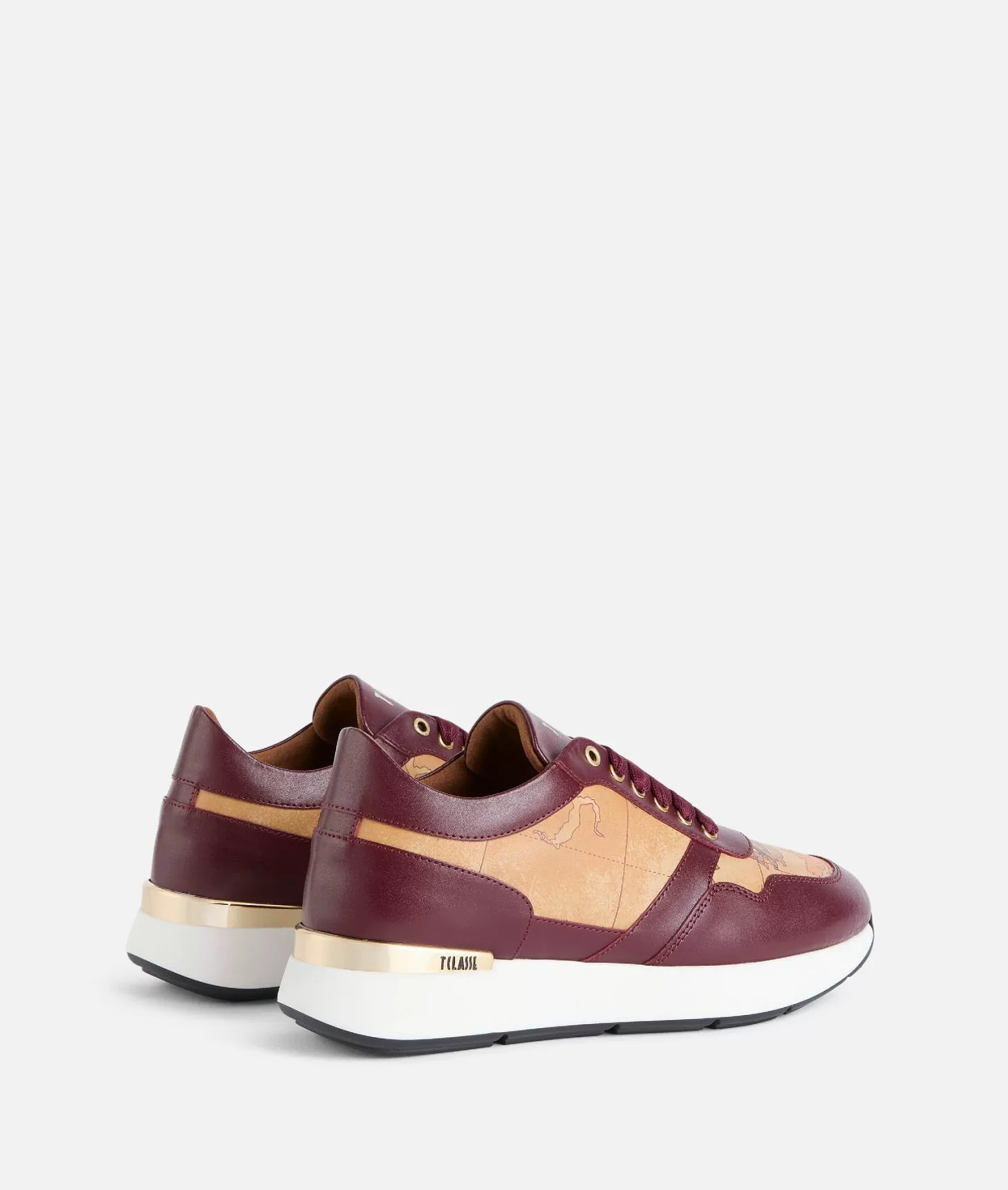Alviero martini 1a classe Running in pelle liscia con dettagli Geo Classic Burgundy Offerta speciale della fabbrica
