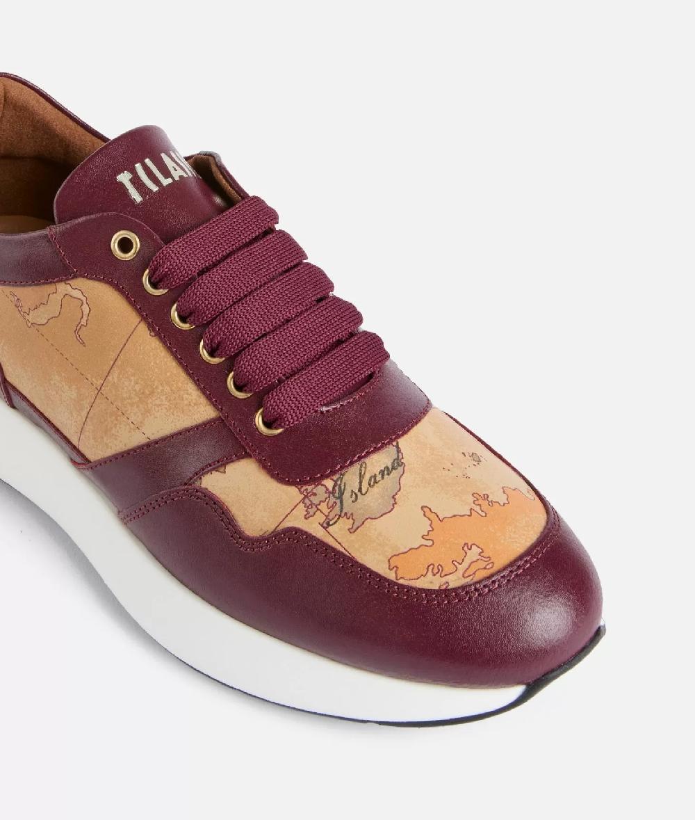 Alviero martini 1a classe Running in pelle liscia con dettagli Geo Classic Burgundy Offerta speciale della fabbrica