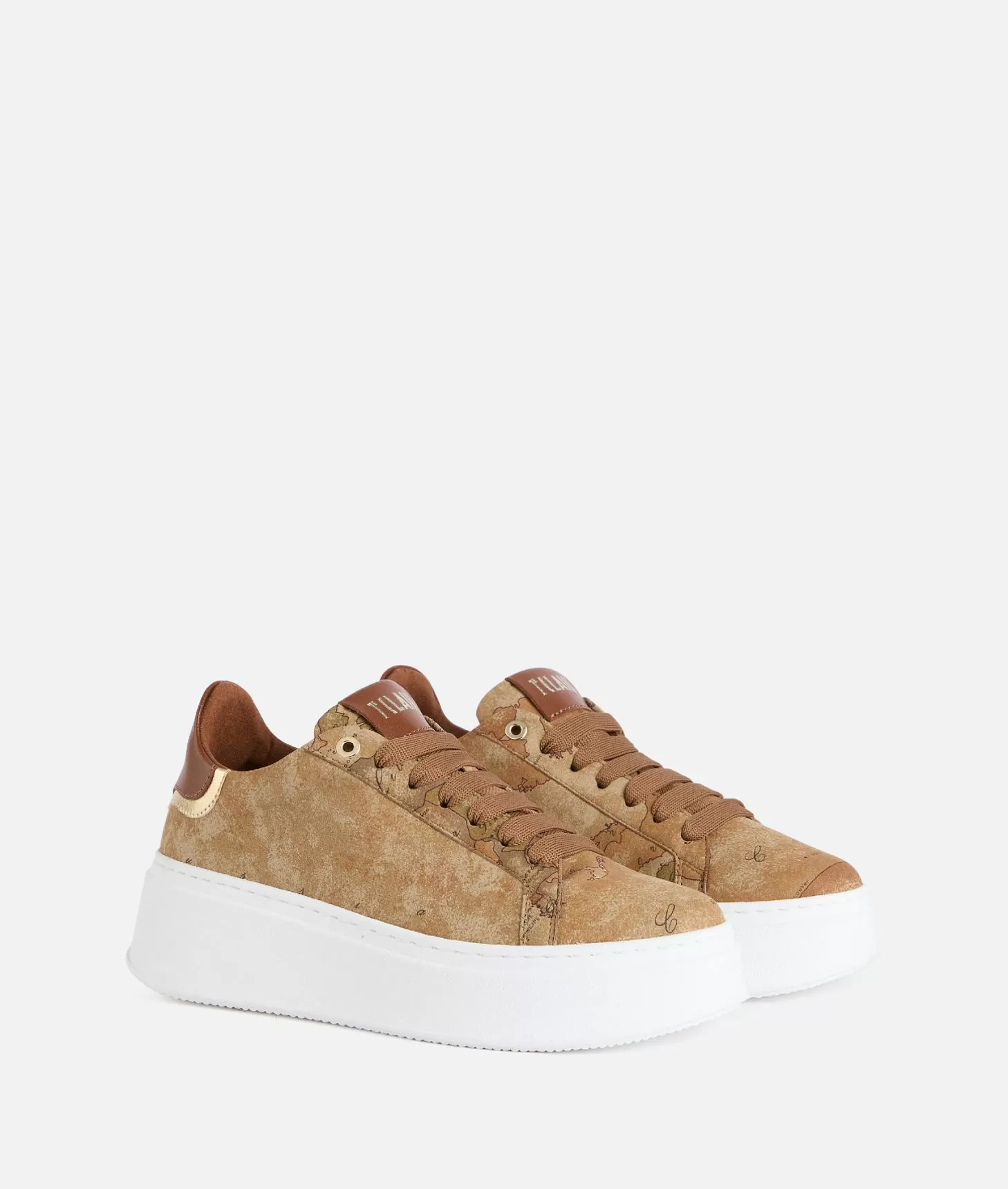 Alviero martini 1a classe Sneakers zeppate in tessuto nabuk stampa Geo Classic Super sconto