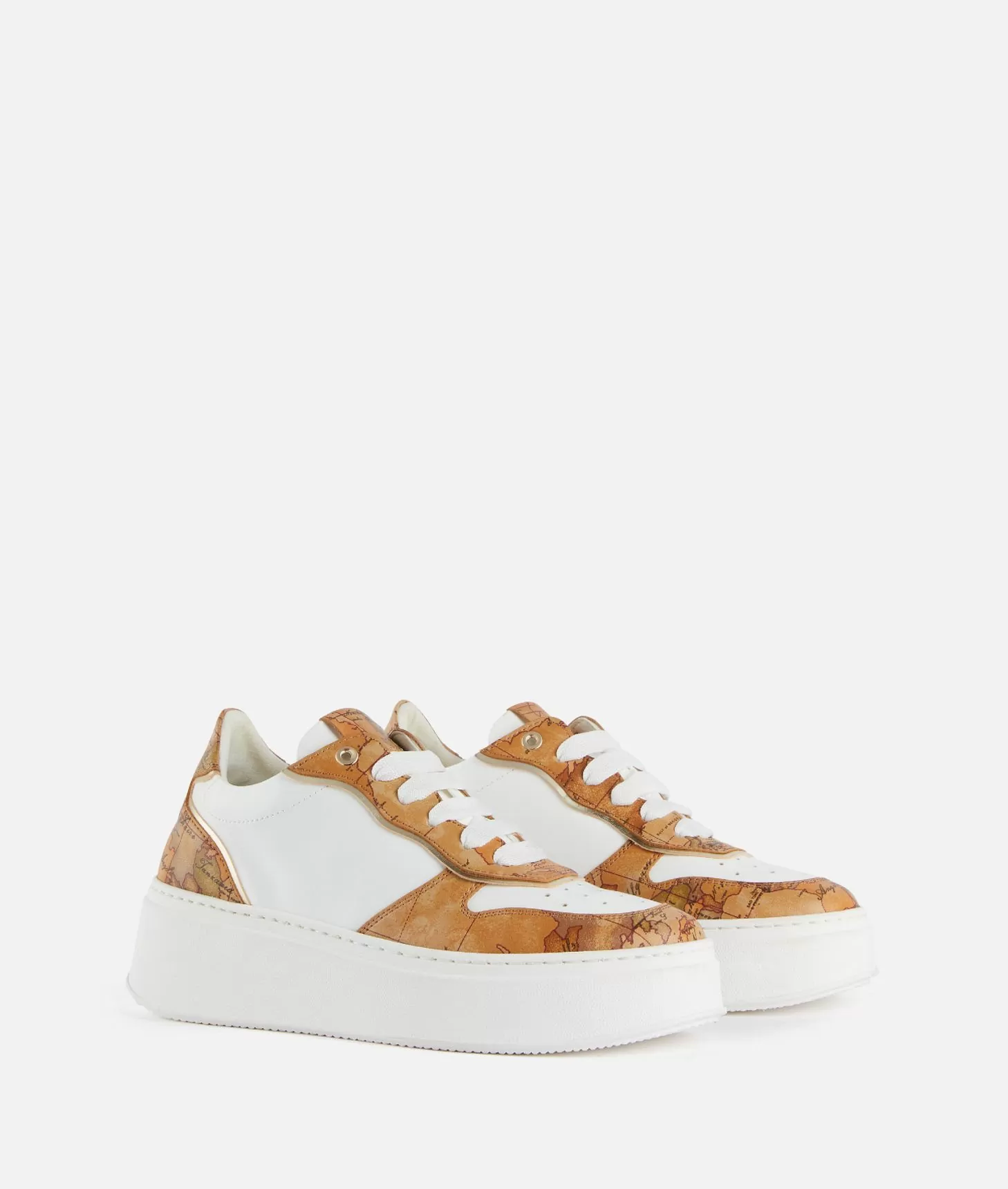 Alviero martini 1a classe Sneakers zeppate in eco nappa con dettagli Geo Classic Bianche Enormi sconti
