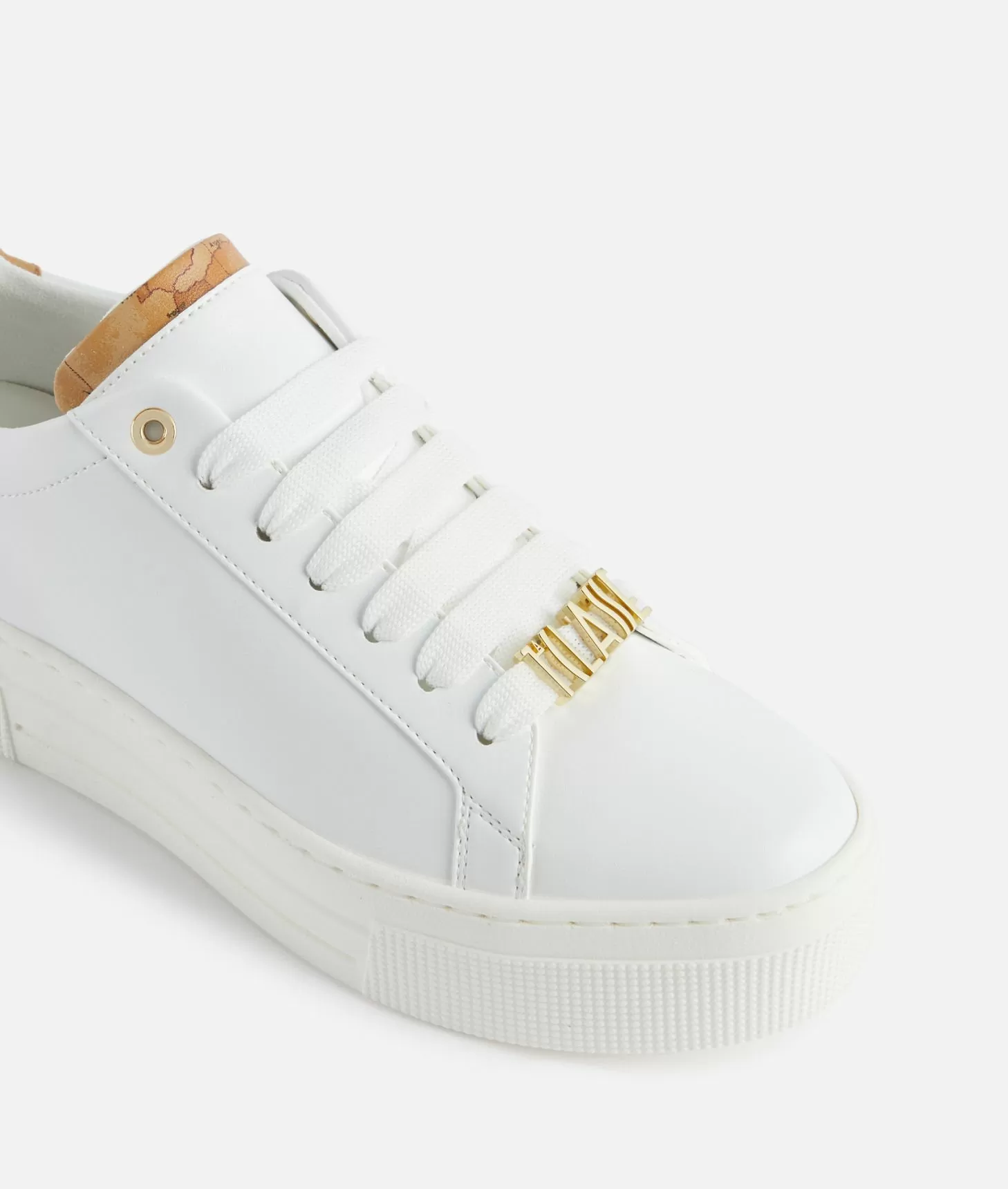 Alviero martini 1a classe Sneakers in eco nappa con passalaccio 1ᴬ Classe Bianche Esporta salva