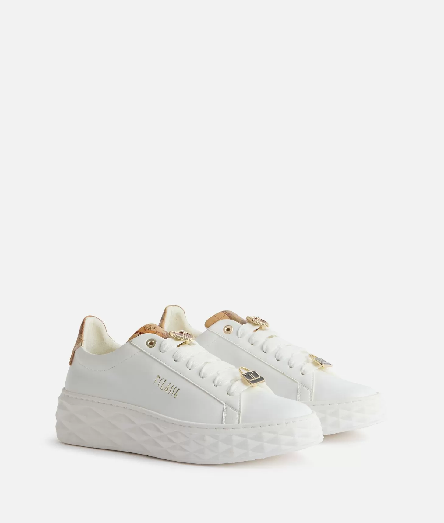 Alviero martini 1a classe Sneakers in eco nappa con passalacci Bianche Black Friday Prezzi