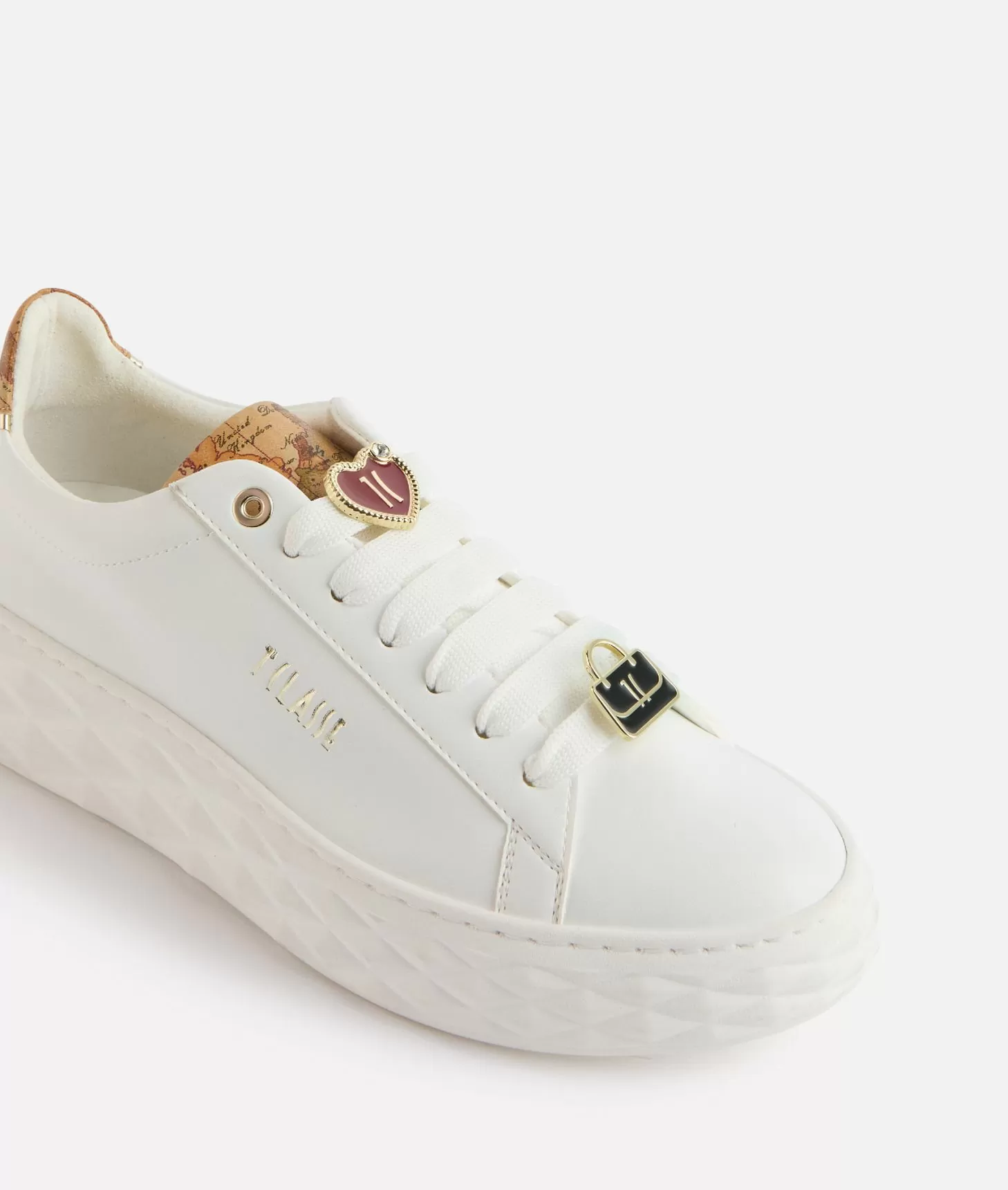 Alviero martini 1a classe Sneakers in eco nappa con passalacci Bianche Black Friday Prezzi