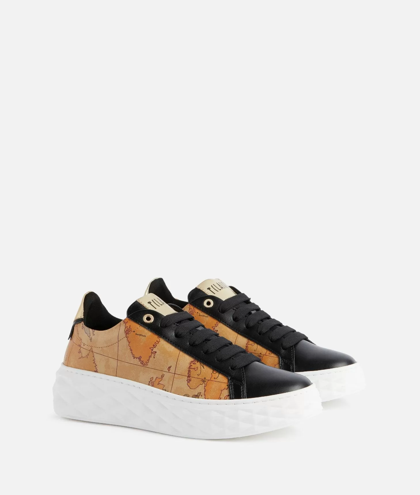 Alviero martini 1a classe Sneakers in eco nappa con lati Geo Classic Nere 50% di sconto per tempo limitato