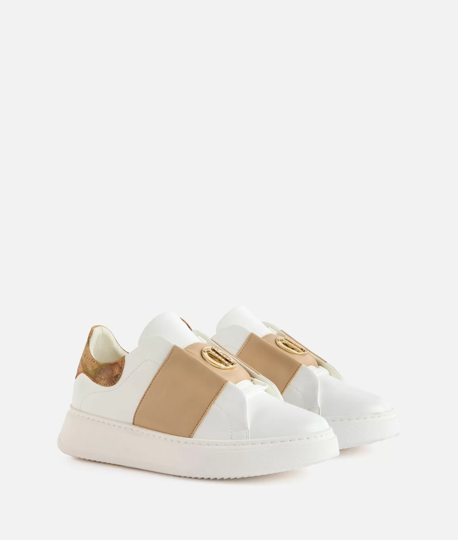 Alviero martini 1a classe Sneakers in eco nappa con logo 1C strass Bianche Sconti questo mese