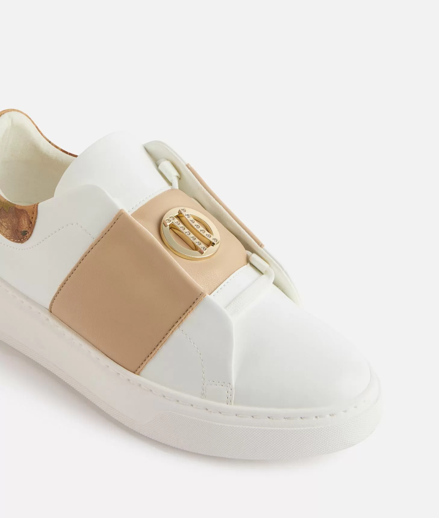 Alviero martini 1a classe Sneakers in eco nappa con logo 1C strass Bianche Sconti questo mese
