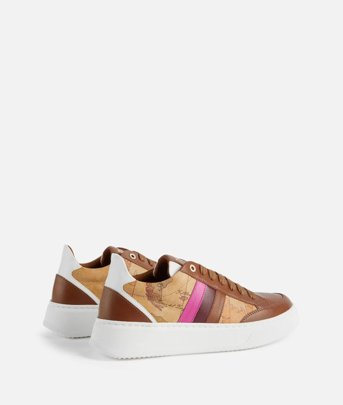 Alviero martini 1a classe Sneakers in pelle liscia con bande laterali Castagna 2025