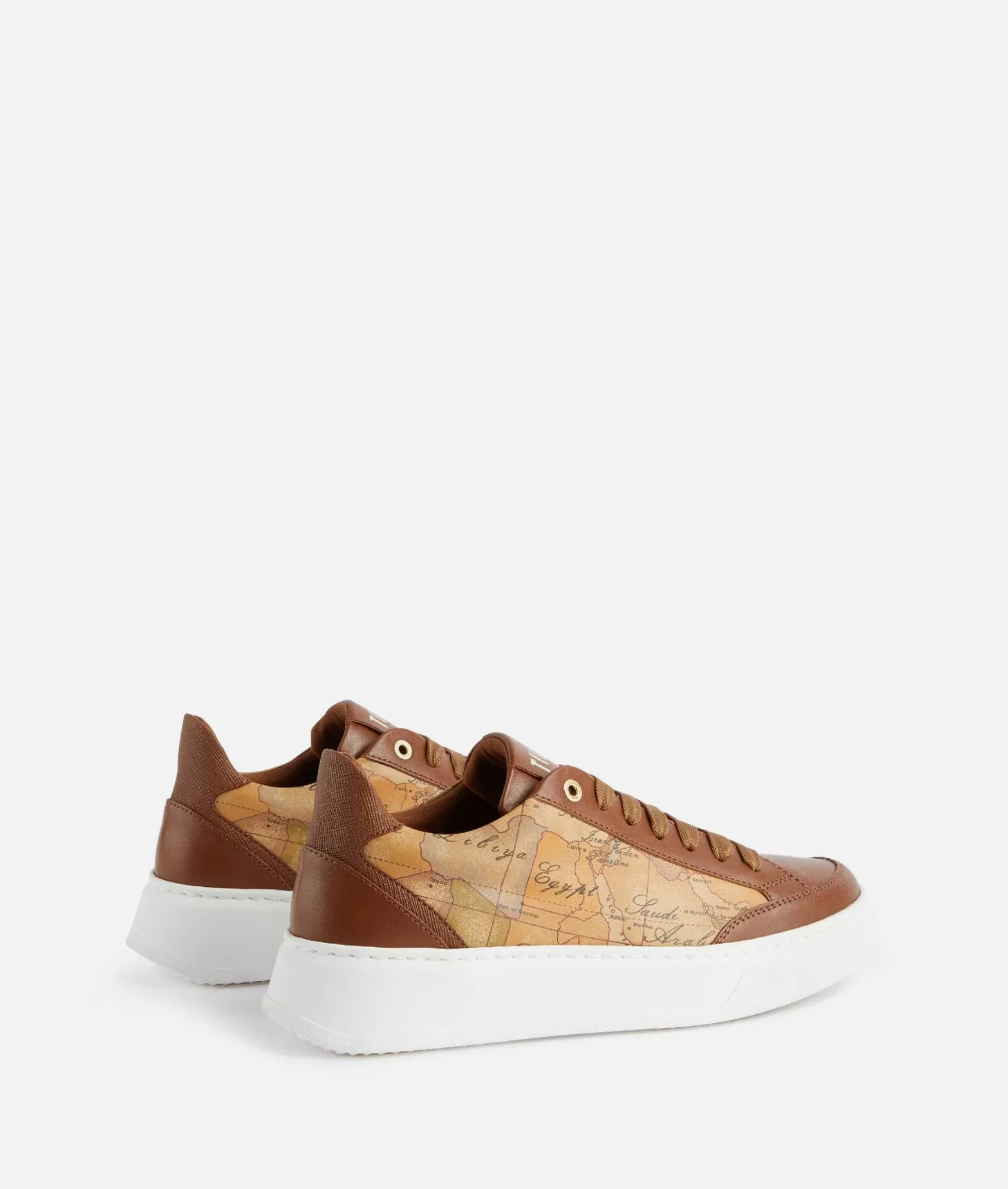 Alviero martini 1a classe Sneakers in pelle liscia con inserti Geo Classic e Saffiano Castagna Italia