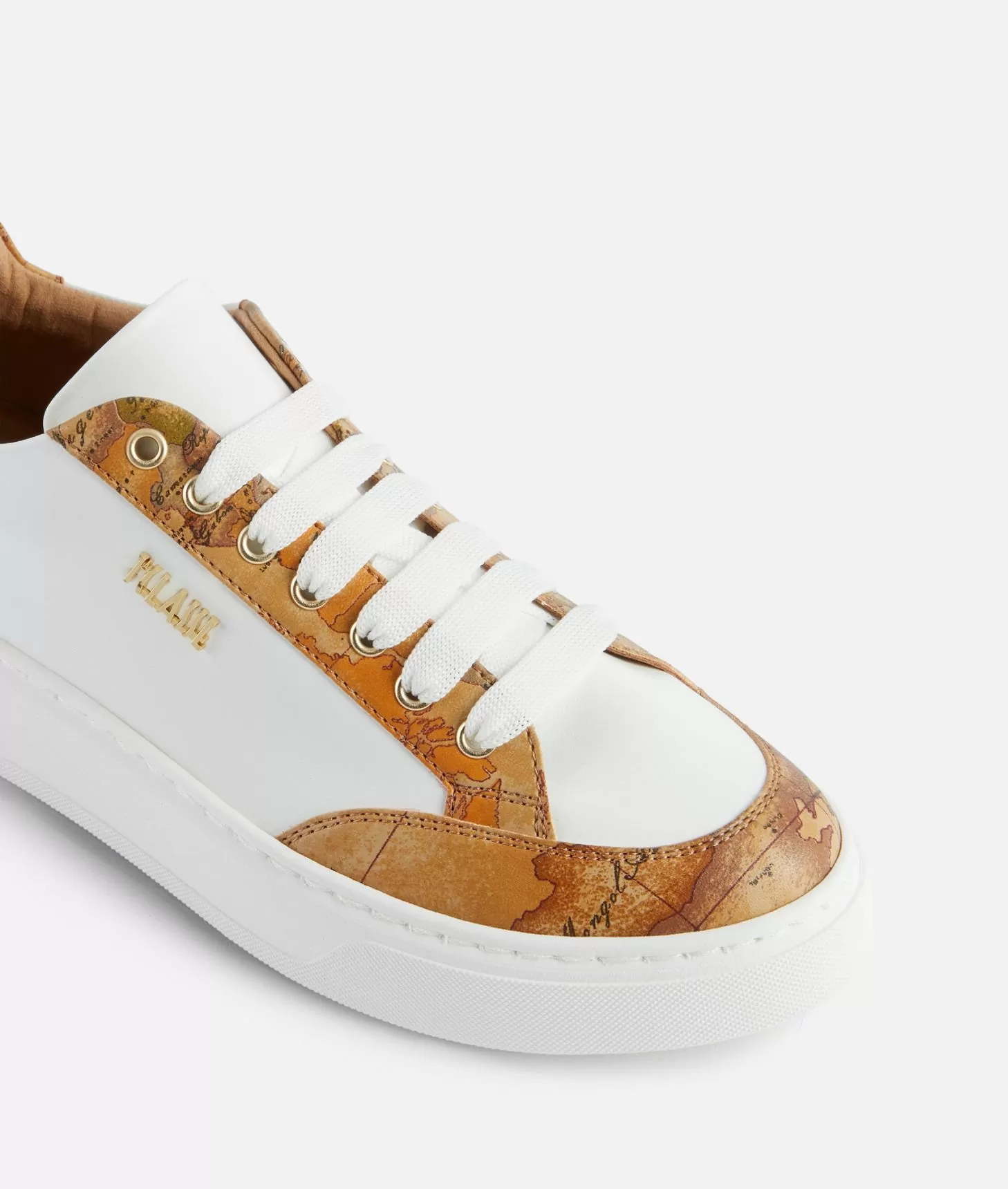 Alviero martini 1a classe Sneakers in eco nappa con dettagli Geo Classic Bianche Nuovo