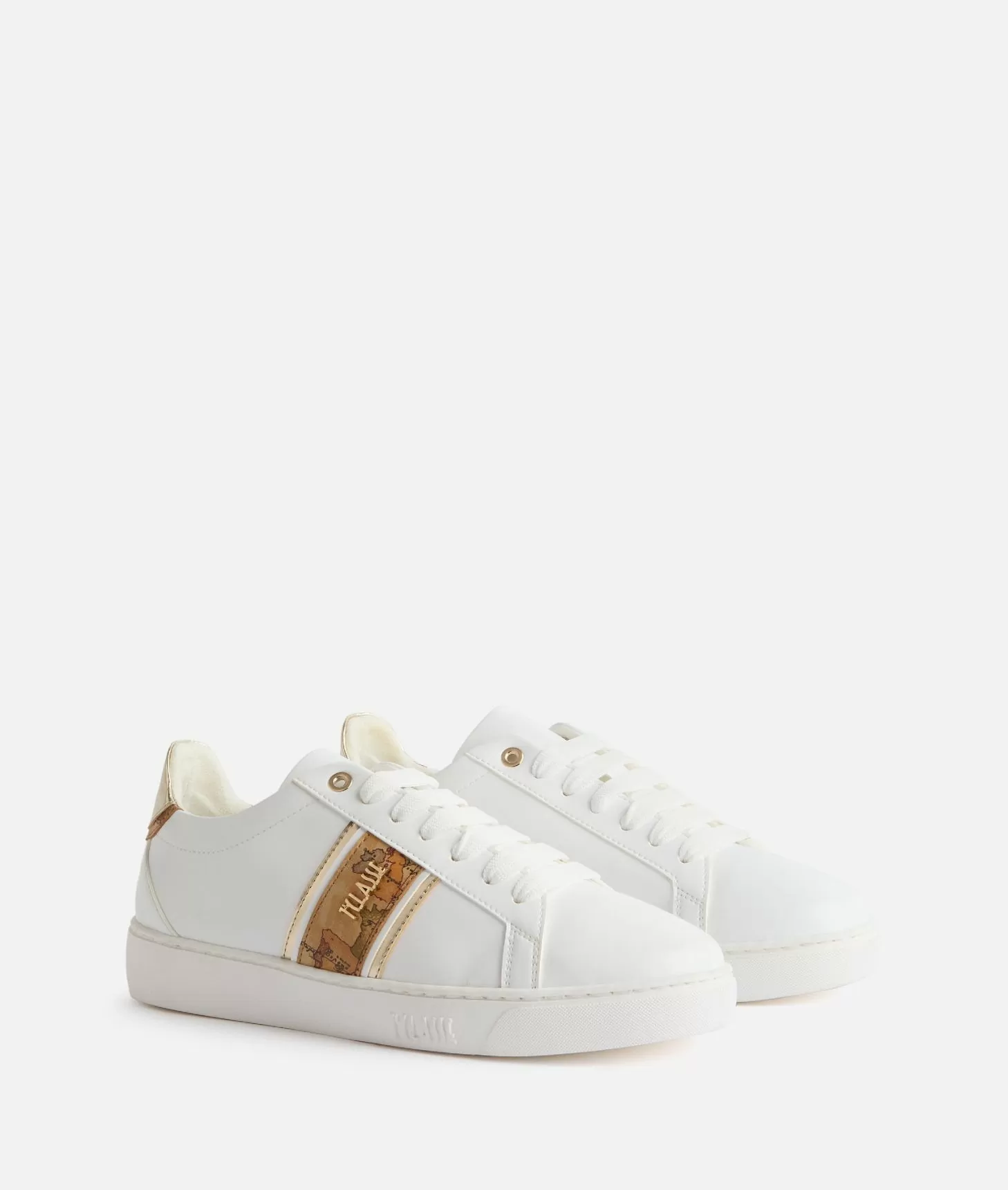 Alviero martini 1a classe Sneakers in eco nappa con banda Geo Classic Bianche Qualità