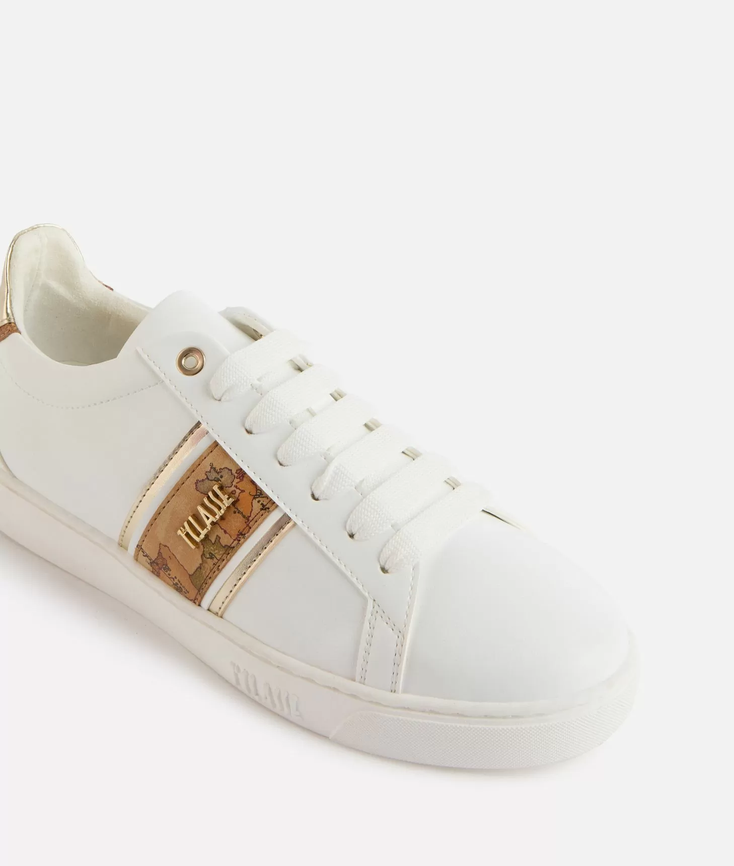 Alviero martini 1a classe Sneakers in eco nappa con banda Geo Classic Bianche Qualità