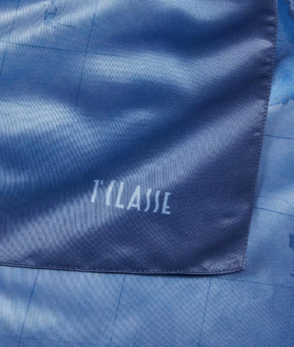 Alviero martini 1a classe Foulard Geo Sfumato 90x90 Blu Navy Promozione Limitata