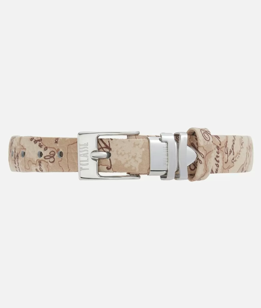 Alviero martini 1a classe Madagascar orologio con cinturino in pelle stampa Geo Beige Vendita Economica