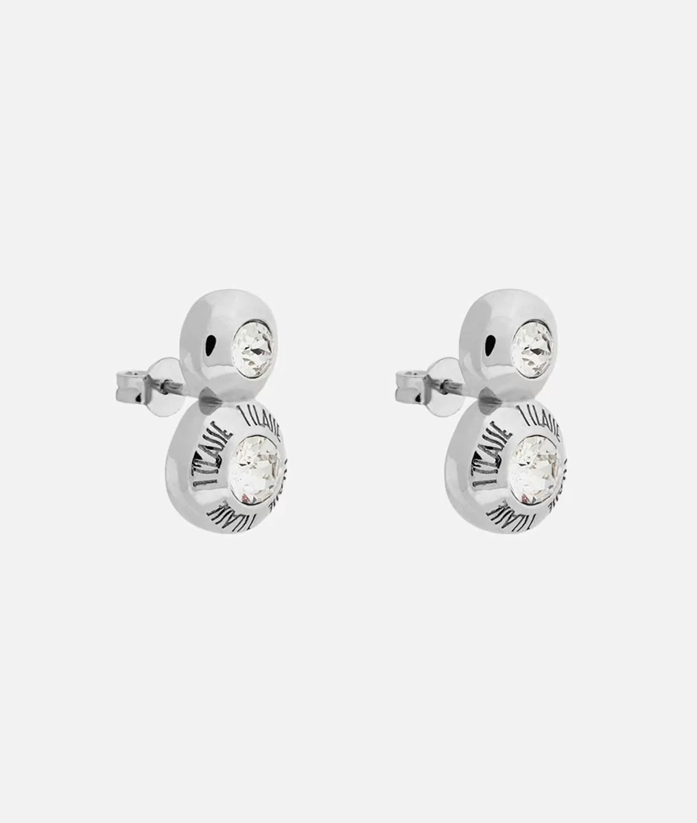 Alviero martini 1a classe Champs-Élysées orecchini doppi con zirconi bianchi in Argento Offerta esclusiva