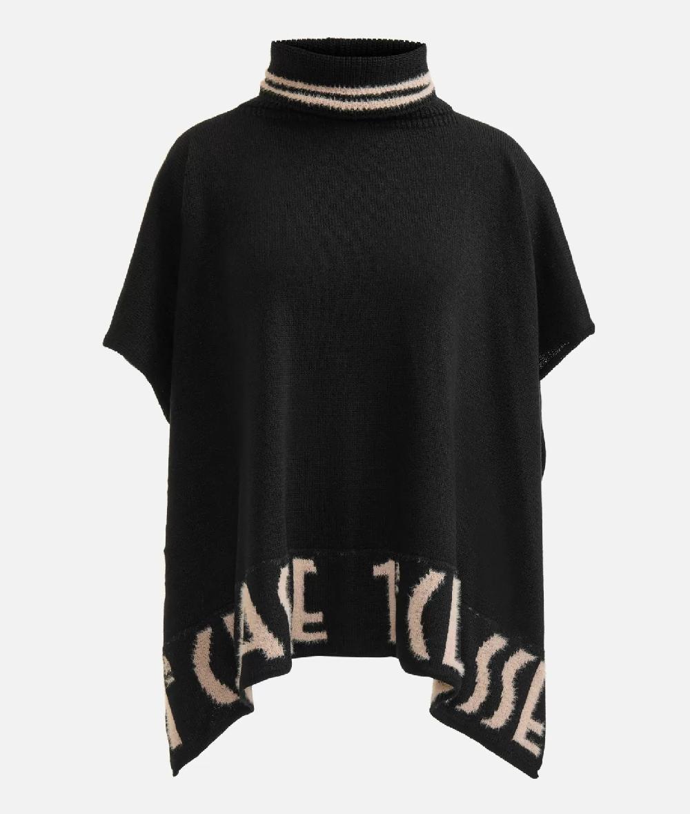 Alviero martini 1a classe Poncho a collo alto con logo Nero Offerta Giorno del Papà