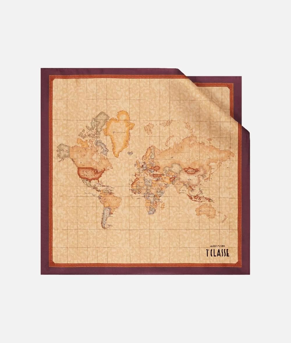 Alviero martini 1a classe Foulard Geo Classic 50x50 Burgundy Grandi sconti