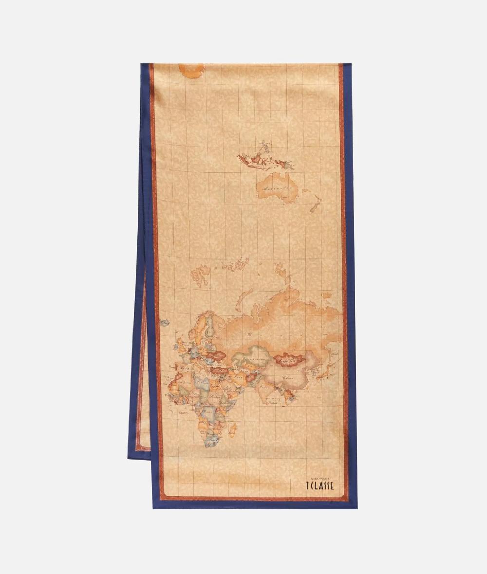 Alviero martini 1a classe Sciarpa Geo Classic 45x180 Blu Navy Prezzo basso