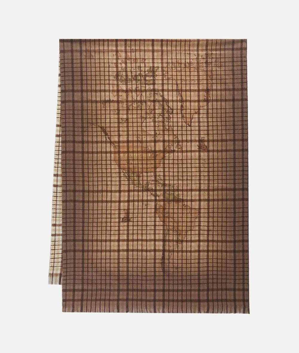 Alviero martini 1a classe Stola Geo Tartan 65x190 Taupe Chiaro Ultimi tre giorni