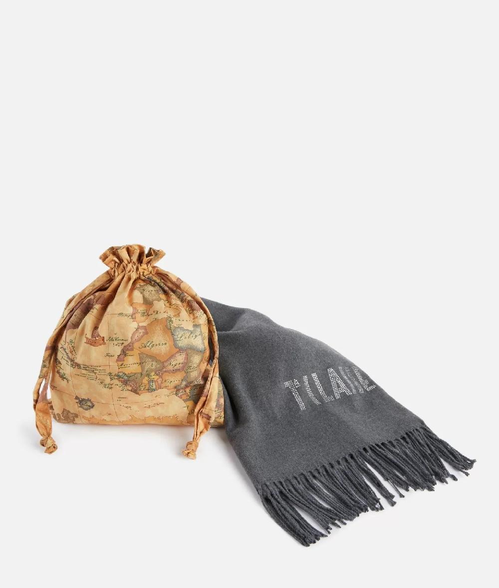 Alviero martini 1a classe Stola con logo in strass 72x175 Grigio Medio Offerta speciale della fabbrica