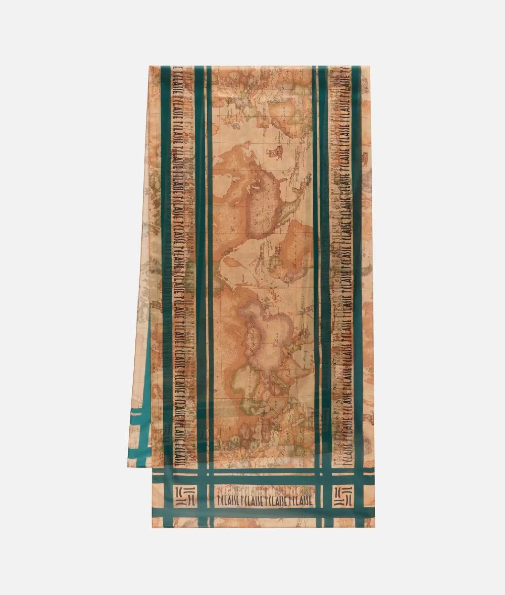 Alviero martini 1a classe Sciarpa con loghi in cornice 48x180 Giada Fino al 55% di sconto