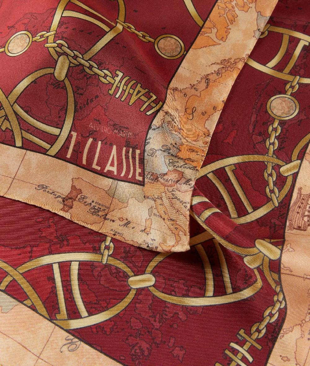 Alviero martini 1a classe Foulard Geo Chain in seta 70x70 Lampone Limitato a 3 giorni