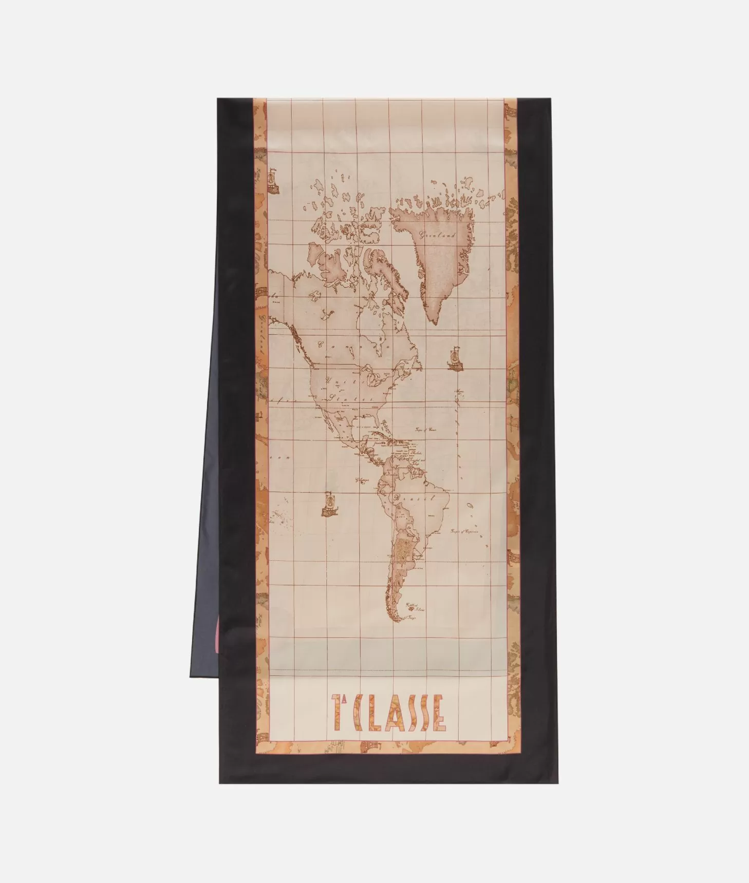 Alviero martini 1a classe Sciarpa Geo Cuori 48x180 Nera Italy