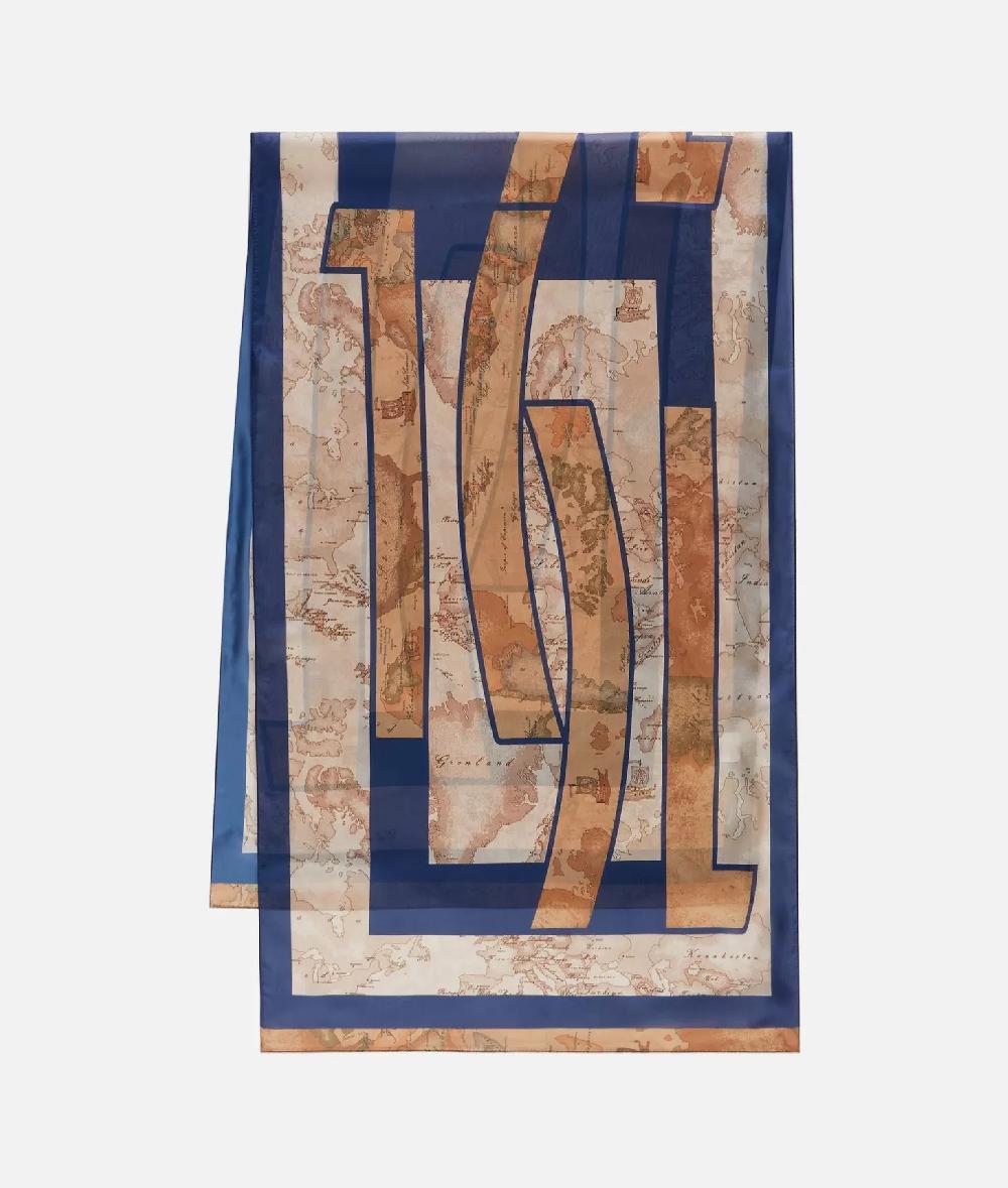 Alviero martini 1a classe Sciarpa con gioiello 1C Mirror 48x150 Blu Navy Vendita