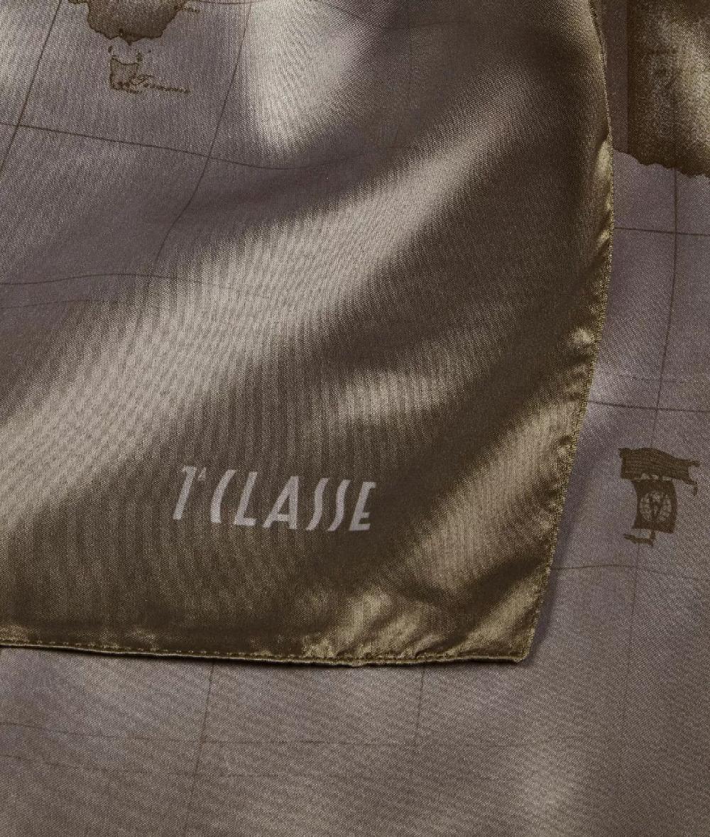 Alviero martini 1a classe Foulard Geo Sfumato 90x90 Taupe Scuro Pezzi Unici