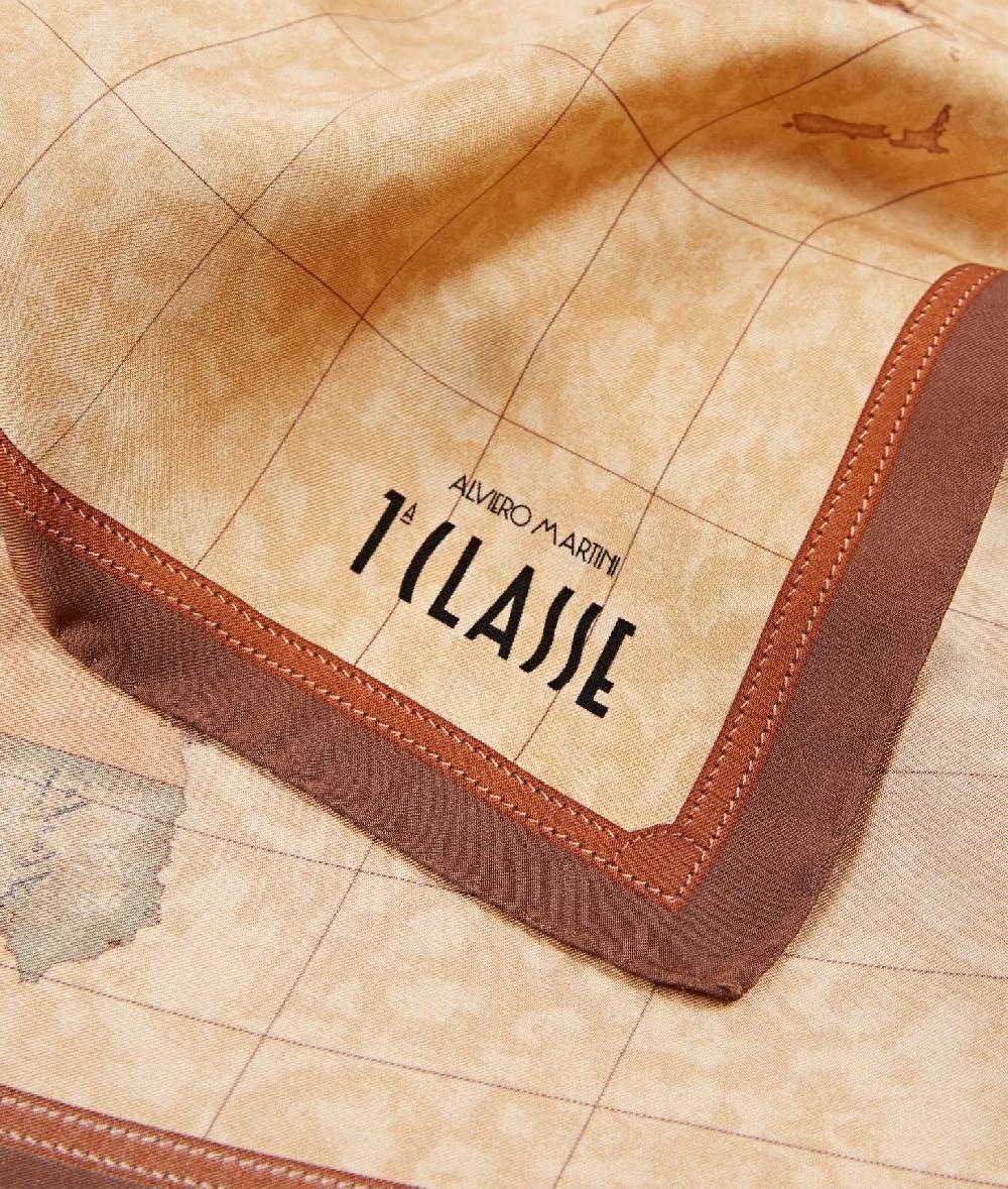 Alviero martini 1a classe Foulard Geo Classic 70x70 Castagna Sottocosto