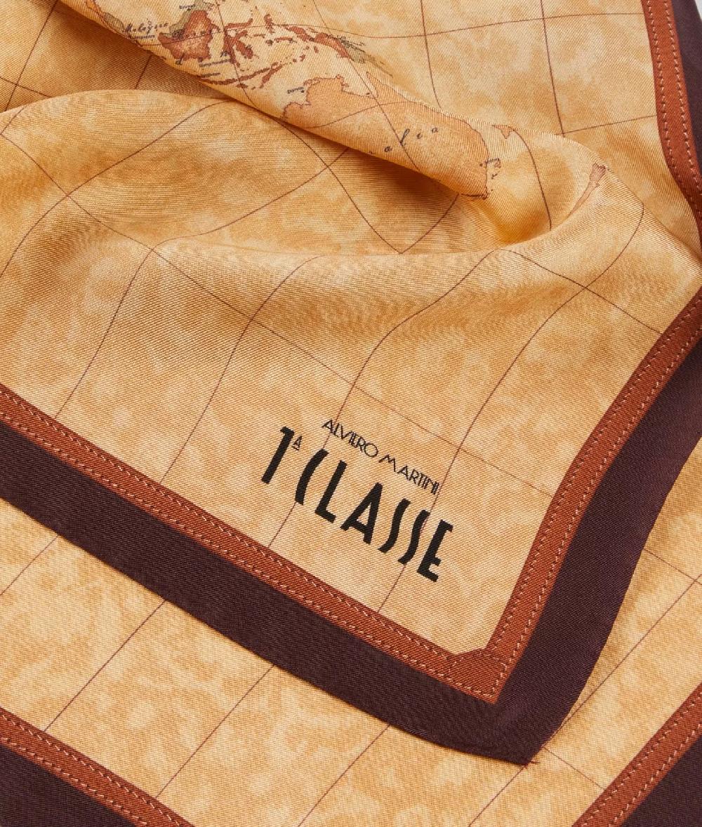 Alviero martini 1a classe Foulard Geo Classic 70x70 Burgundy Novità
