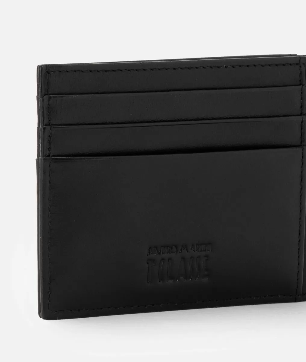 Alviero martini 1a classe Portatessere in pelle liscia Nero Offerte esclusive