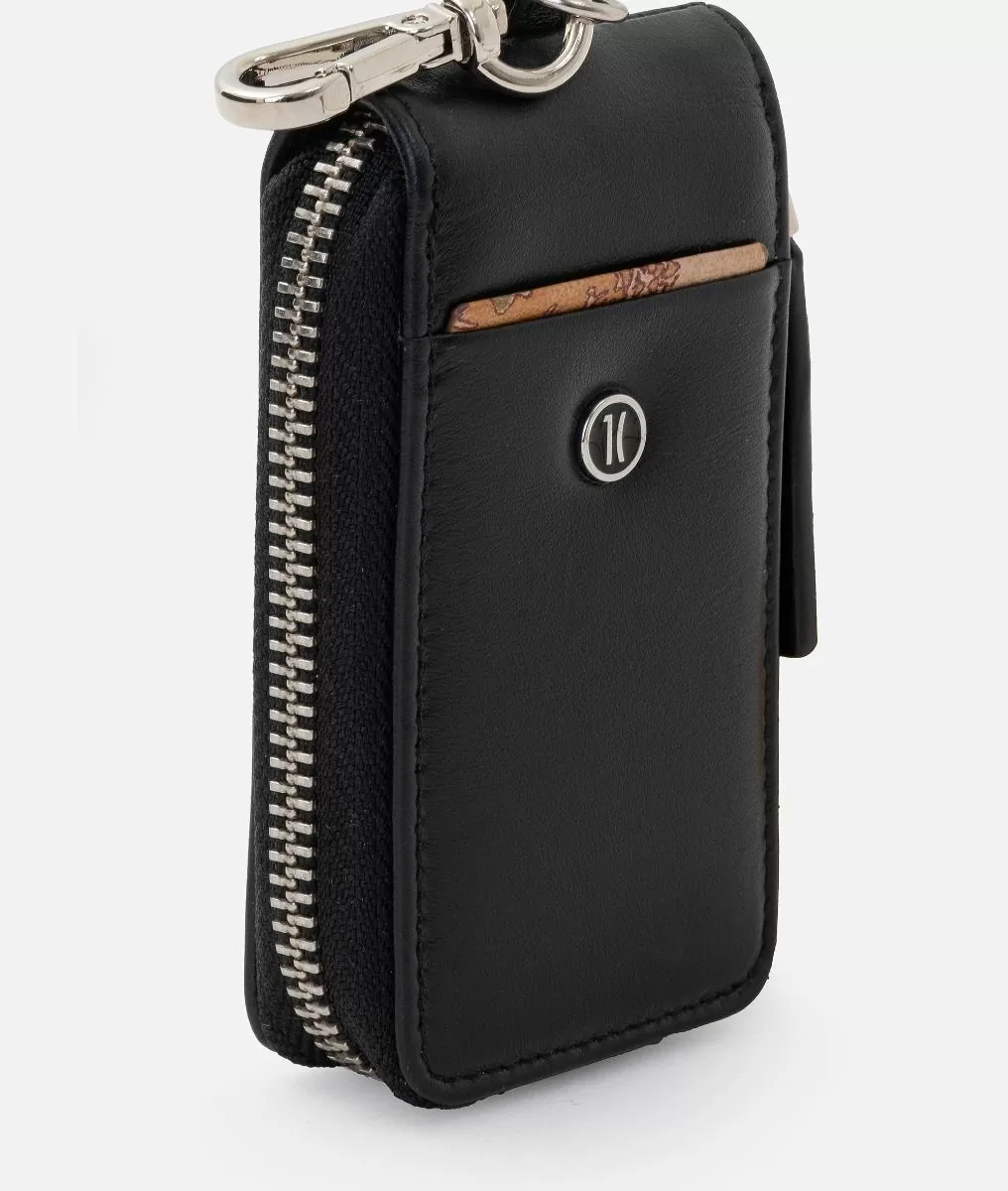 Alviero martini 1a classe Portachiavi ad astuccio in pelle Nero Ultimi tre giorni