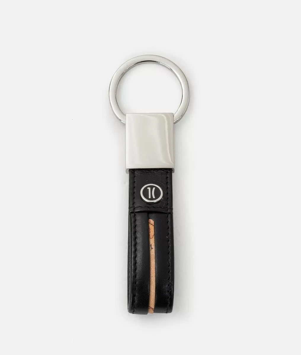 Alviero martini 1a classe Portachiavi in pelle liscia con logo 1C smaltato Nero Fino al 50% di sconto