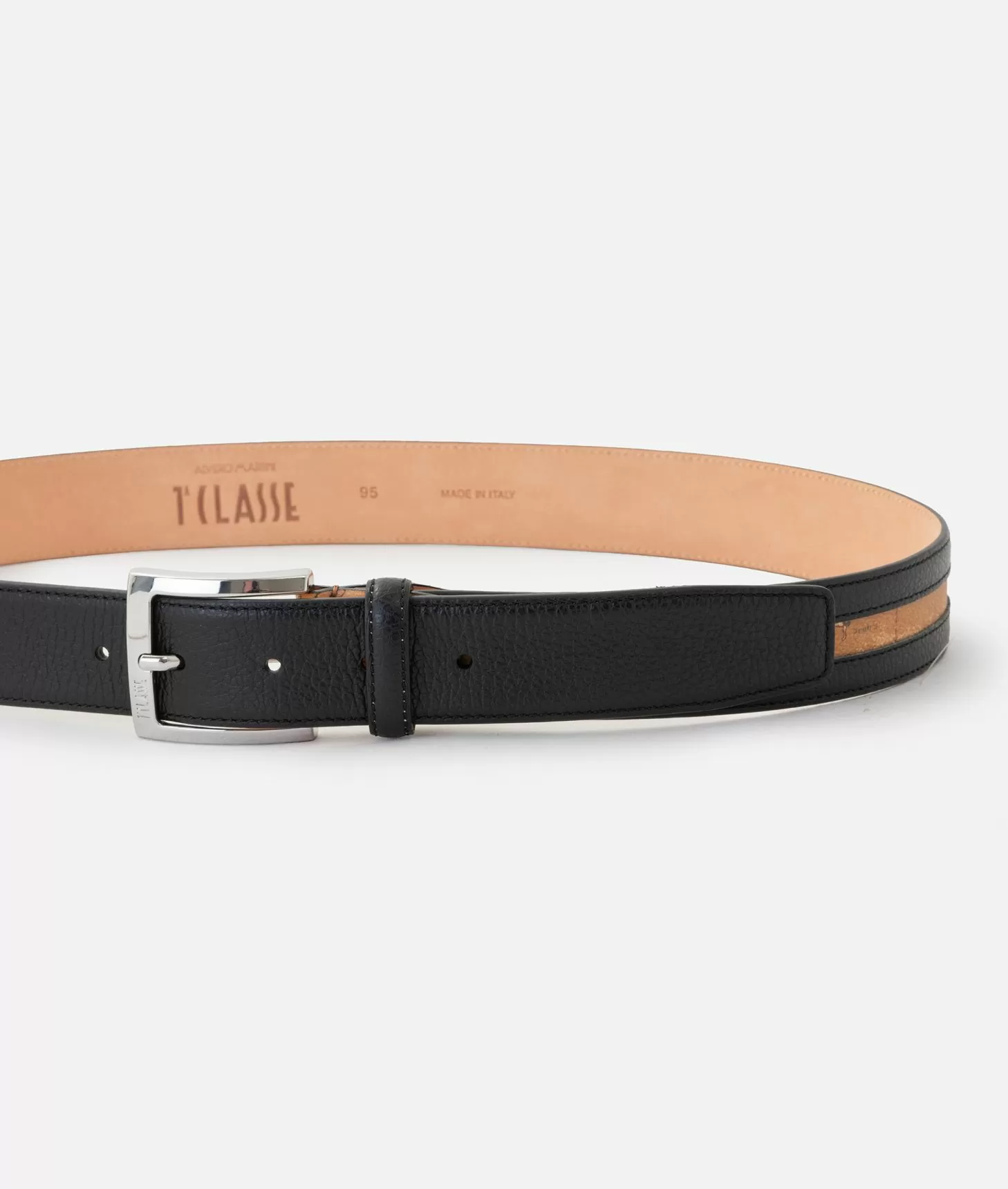 Alviero martini 1a classe Beta Leather cintura uomo Nera In vendita